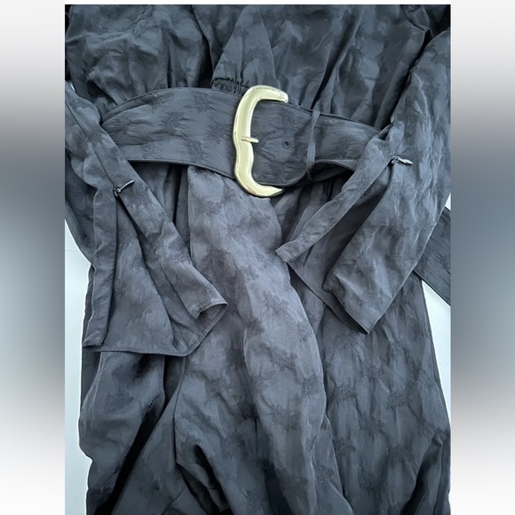 Tanya Taylor Talisia Jumpsuit with Belt in Black with Gold Buckle NWT- Size XS - Picture 9 of 12